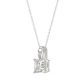 LADIES SOLITAIRE PENDANT WITH CHAIN 1 1/2CT PRINCESS DIAMOND 14K WHITE GOLD