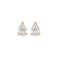 LADIES SOLITAIRE EARRINGS 1 1/2CT PEAR DIAMOND 14K YELLOW GOLD