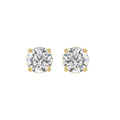 LADIES SOLITAIRE EARRINGS 3CT ROUND DIAMOND 14K YELLOW GOLD (CENTER STONE ROUND DIAMOND 1 1/2CT)