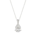 LADIES SOLITAIRE PENDANT WITH CHAIN 1 1/2CT PEAR DIAMOND 14K WHITE GOLD