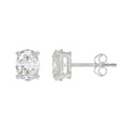 LADIES SOLITAIRE EARRINGS 3CT OVAL DIAMOND 14K WHITE GOLD (CENTER STONE OVAL DIAMOND 1 1/2CT )