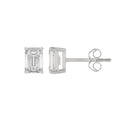 LADIES SOLITAIRE EARRINGS 1 1/2CT EMERALD DIAMOND 14K WHITE GOLD