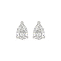 LADIES SOLITAIRE EARRINGS 3CT PEAR DIAMOND 14K WHITE GOLD