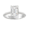 LADIES SOLITAIRE RING 3CT EMERALD DIAMOND 14K WHITE GOLD (CENTER STONE EMERALD DIAMOND 3CT )