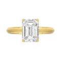 LADIES SOLITAIRE RING 3CT EMERALD DIAMOND 14K YELLOW GOLD (CENTER STONE EMERALD DIAMOND 3CT )