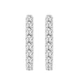 LADIES HOOP EARRINGS 11CT ROUND DIAMOND 14K WHITE GOLD