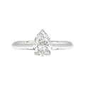 LADIES SOLITAIRE RING 1 1/2CT PEAR DIAMOND 14K WHITE GOLD