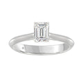 LADIES SOLITAIRE RING 1CT EMERALD DIAMOND 14K WHITE GOLD