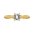 LADIES SOLITAIRE RING 1CT EMERALD DIAMOND 14K YELLOW GOLD