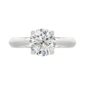 LADIES SOLITAIRE RING 2CT ROUND DIAMOND 14K WHITE GOLD
