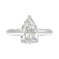 LADIES SOLITAIRE RING 3CT PEAR DIAMOND 14K WHITE GOLD