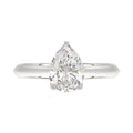 LADIES SOLITAIRE RING 2CT PEAR DIAMOND 14K WHITE GOLD