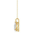 LADIES SOLITAIRE PENDANT WITH CHAIN 2CT PEAR DIAMOND 14K YELLOW GOLD