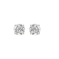 LADIES SOLITAIRE EARRINGS 2CT ROUND DIAMOND 14K WHITE GOLD