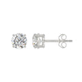 LADIES SOLITAIRE EARRINGS 2CT ROUND DIAMOND 14K WHITE GOLD