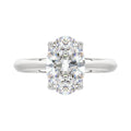 LADIES SOLITAIRE RING 3CT OVAL DIAMOND 14K WHITE GOLD