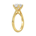 LADIES SOLITAIRE RING 3CT ROUND DIAMOND 14K YELLOW GOLD