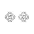 LADIES STUD EARRINGS 1CT ROUND DIAMOND 14K WHITE GOLD