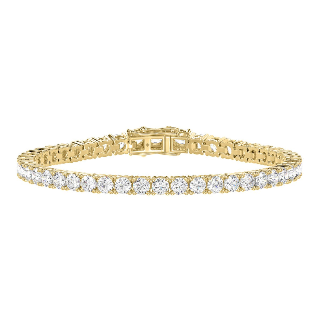 14K YELLOW GOLD 3CT ROUND DIAMOND LADIES BRACELET
