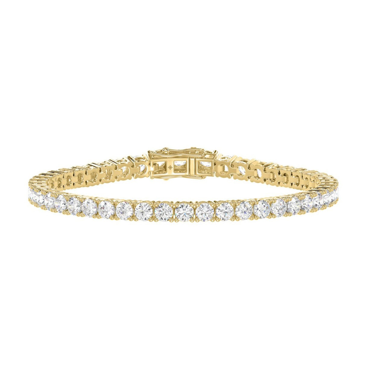 14K YELLOW GOLD 3CT ROUND DIAMOND LADIES BRACELET
