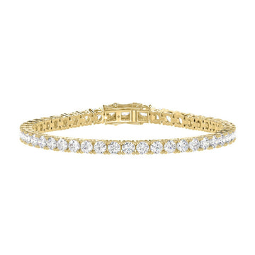 14K YELLOW GOLD 3CT ROUND DIAMOND LADIES BRACELET