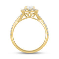 14K YELLOW GOLD 1 3/4CT ROUND/PEAR DIAMOND LADIES RING (CENTER STONE PEAR DIAMOND 1.00CT)