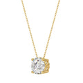 14K YELLOW GOLD 1.00CT ROUND DIAMOND LADIES SOLITAIRE PENDANT WITH UNDER-PASS CHAIN (CENTER STONE ROUND DIAMOND 1CT)