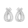 14K WHITE GOLD 2CT ROUND DIAMOND LADIES EARRINGS 