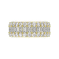 14K YELLOW GOLD 2 1/2CT ROUND/EMERALD DIAMOND LADIES BAND