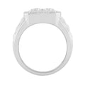 MEN'S RING 3CT ROUND DIAMOND 14K WHITE GOLD