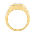 MEN'S RING 3CT ROUND DIAMOND 14K YELLOW GOLD