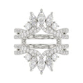 LADIES WRAP RING 2CT ROUND/MARQUISE DIAMOND 14K WHITE GOLD