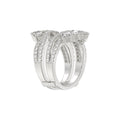 LADIES WRAP RING 2 1/2CT ROUND/PRINCESS/PEAR DIAMOND 14K WHITE GOLD