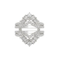 LADIES WRAP RING 2 1/2CT ROUND/PRINCESS/PEAR DIAMOND 14K WHITE GOLD