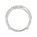 14K WHITE GOLD 1 1/4CT ROUND/PEAR DIAMOND LADIES WRAP RING