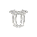 LADIES ENHANCERS RING 2 1/4CT ROUND/PEAR/MARQUISE DIAMOND 14K WHITE GOLD
