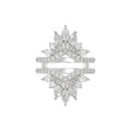 LADIES ENHANCERS RING 2 1/4CT ROUND/PEAR/MARQUISE DIAMOND 14K WHITE GOLD