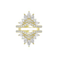 LADIES ENHANCERS RING 2 1/4CT ROUND/PEAR/MARQUISE DIAMOND 14K YELLOW GOLD