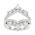 14K WHITE GOLD 1 3/4CT ROUND/EMERALD/PEAR/OVAL DIAMOND LADIES RING