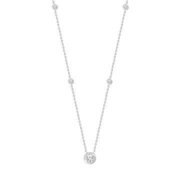 LADIES NECKLACE 1 5/8CT ROUND DIAMOND 14K WHITE GOLD