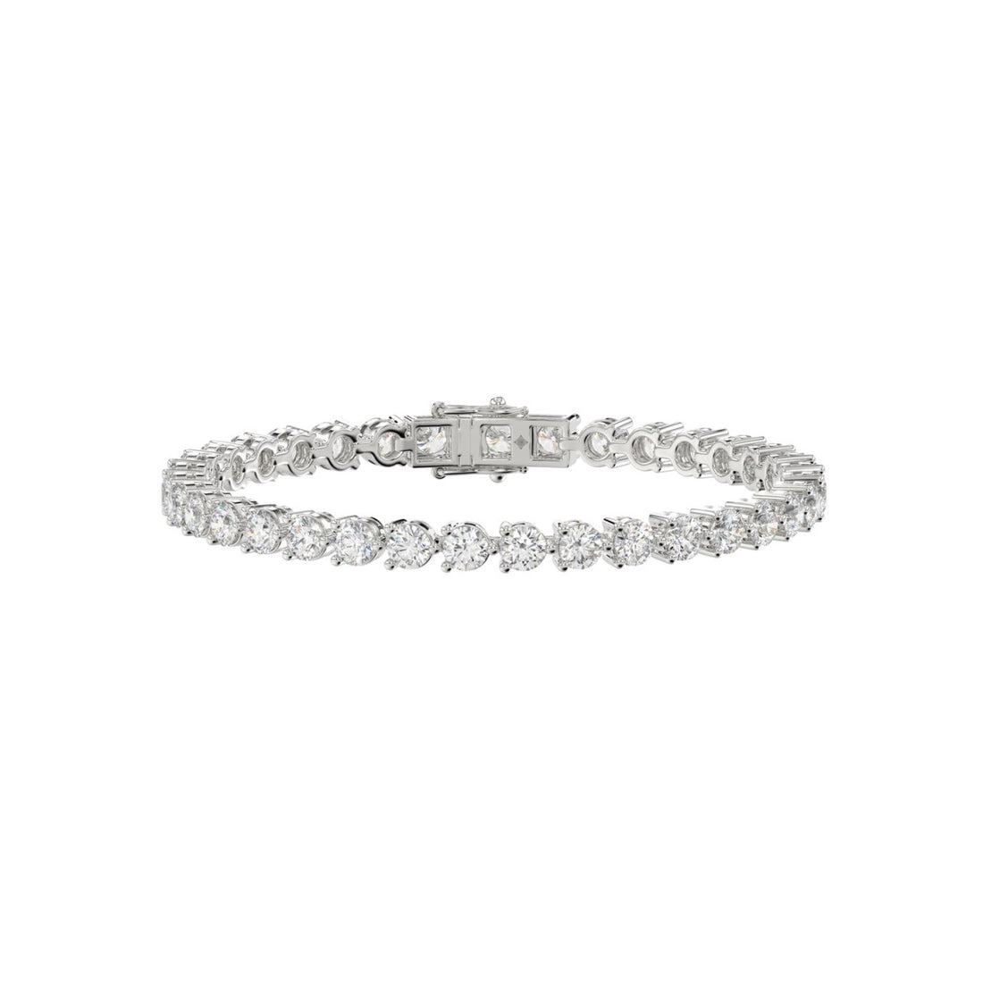 LADIES BRACELET 3CT ROUND DIAMOND 14K WHITE GOLD