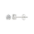 14K WHITE GOLD 1CT ROUND DIAMOND LADIES SOLITAIRE EARRINGS 