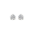 LADIES SOLITAIRE EARRINGS 1 1/2CT ROUND DIAMOND 14K WHITE GOLD 