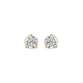 LADIES SOLITAIRE EARRINGS 1 1/2CT ROUND DIAMOND 14K YELLOW GOLD 