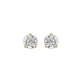 14K YELLOW GOLD 2CT ROUND DIAMOND LADIES SOLITAIRE EARRINGS 