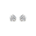LADIES SOLITAIRE EARRINGS 2 1/2CT ROUND DIAMOND 14K WHITE GOLD 