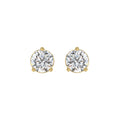 14K YELLOW GOLD 3CT ROUND DIAMOND LADIES SOLITAIRE EARRINGS (CENTER STONE  ROUND DIAMOND 1 1/2CT)