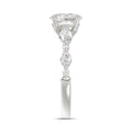 14K White Gold Oval Diamond Ring 1 1/2Ct With Round & Marquise Side Diamonds 1.00Ct Center Stone Oval Diamond For Women Fine Jewelry Gift For Her (Color F-G Clarity Vs1/Vs2)