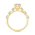 14K YELLOW GOLD 1 1/4CT ROUND/MARQUISE DIAMOND LADIES RING (CENTER STONE MARQUISE DIAMOND 1CT)