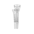 LADIES BRIDAL SET 2 3/8CT ROUND/OVAL DIAMOND 14K WHITE GOLD (CENTER STONE OVAL DIAMOND 1CT )
